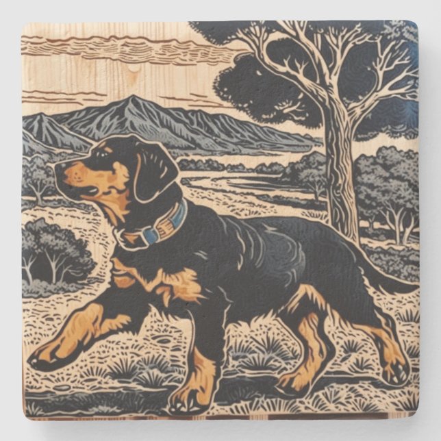 Porta-copo De Pedra Amor Canino (Frente)