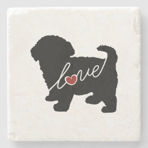 Porta-copo De Pedra Amor de Maltipoo