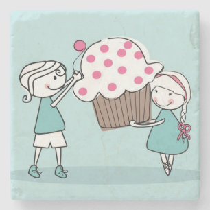 Porta-copo De Pedra Amor do cupcake