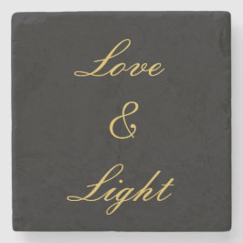 Porta-copo De Pedra Amor e Luz