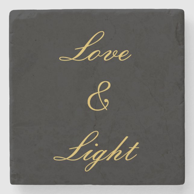 Porta-copo De Pedra Amor e Luz (Frente)