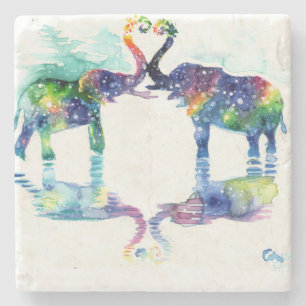Porta-copo De Pedra Amor elefante