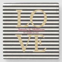AMOR em Black Stripes Data de Casamento