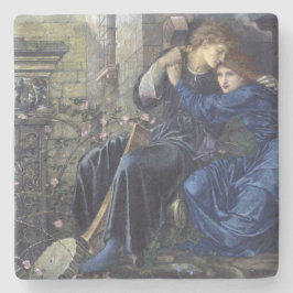 Porta-copo De Pedra Amor entre as ruínas (por Edward Burne-Jones)