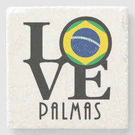 Porta-copo De Pedra AMOR Palmas Brasil