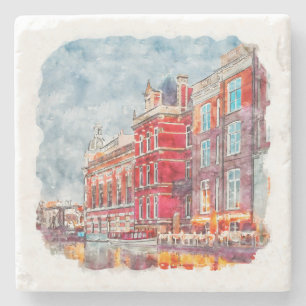 Porta-copo De Pedra Amsterdã Holanda Desenhar Aquarela