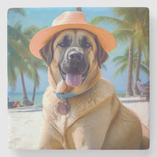 Porta-copo De Pedra Anatólia Shepherd on Beach, presente de verão para