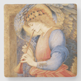 Porta-copo De Pedra Angel Playing a Flageolet (por Edward Burne-Jones)