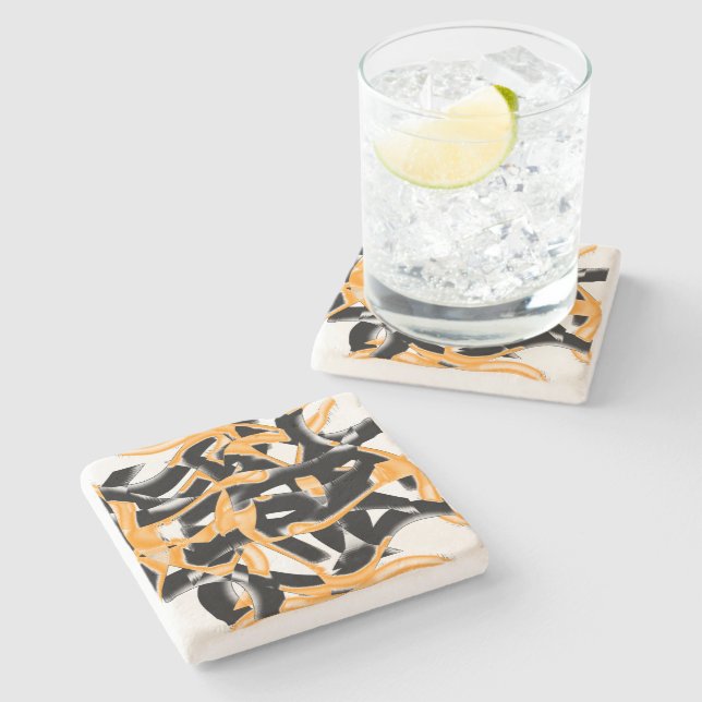 Porta-copo De Pedra Ângulo estranho de fitas queimadas, arranhão branc (Lateral)