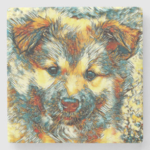 Porta-copo De Pedra AnimalArt_Cachorro_07