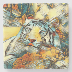 Porta-copo De Pedra AnimalArt_Tiger_002