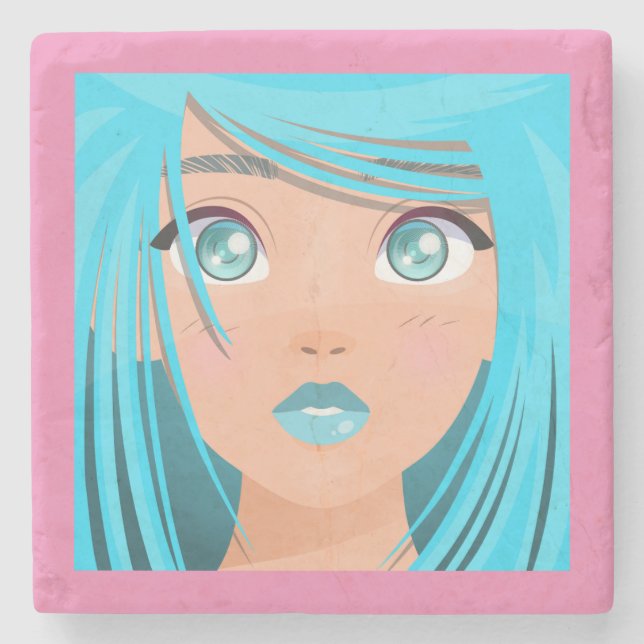 PORTA-COPO DE PEDRA ANIME CARTOON GIRL (Frente)