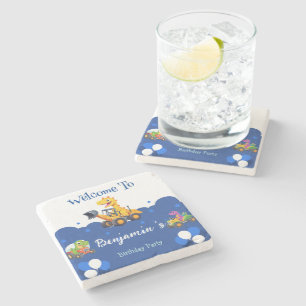 Porta-copo De Pedra Aniversário do trator de dinossauro cava balão de