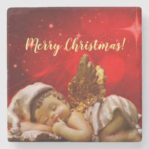 Porta-copo De Pedra Anjo Dormindo Bebê Jesus Natal