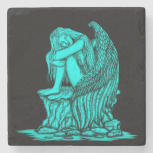 Porta-copo De Pedra Anjo dormindo na pedra