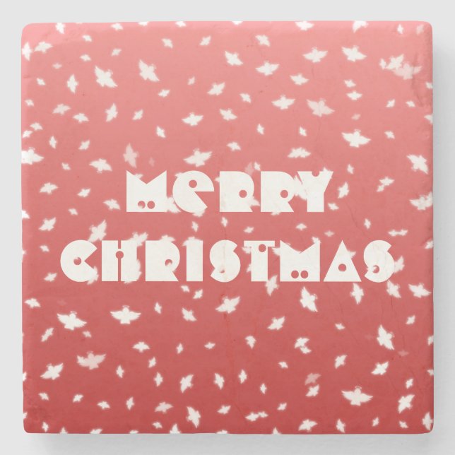 Porta-copo De Pedra Anjos de Natal (Frente)