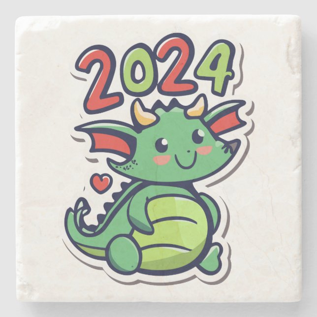 Porta-copo De Pedra Ano Novo Chinês Do Dragão (Frente)