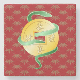 Porta-copo De Pedra Ano Novo Lunar Chinês da Moeda Dourada de Cobra 20