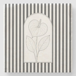 Porta-copo De Pedra Anthurium Elegante Flor Botânico