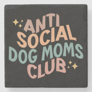 Porta-copo De Pedra Anti Social Dog Mães Club
