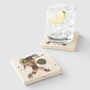 Porta-copo De Pedra Antigo Guerreiro Nativo Americano