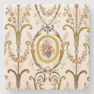 Porta-copo De Pedra Antiguamente francês Rococo Floral Dourado Cream E