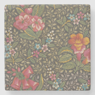 Porta-copo De Pedra Antiquado Toile de Jouy 1800s Floral Branches