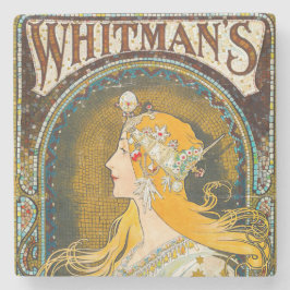 Porta-copo De Pedra Anúncio de Alphonse Mucha Vintage Whitman