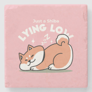 Porta-copo De Pedra Apenas um Shiba Mente Baixo: Design de Shiba Inu C