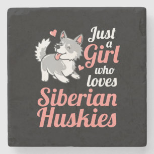 Porta-copo De Pedra Apenas Uma Menina Que Ama O Husky Siberiano