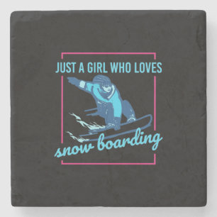 Porta-copo De Pedra Apenas Uma Menina Que Ama Snowboard