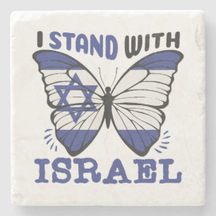 Porta-copo De Pedra Apoiar Israel - Eu apoio Israel