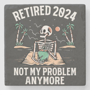 Porta-copo De Pedra Aposentado 2024 Não É Meu Problema Mais Retirada