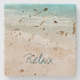 Porta-copo De Pedra Aqua Ocean Beach Vibes 