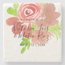 Aquarela Floral Rosa Bege Blush Folha Casamento