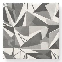 Aquarela Geométrica Moderna Abstrata Preto e Branc