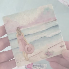 Porta-copo De Pedra Aquarela Por Única Linha Shore