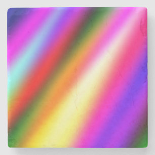 Porta-copo De Pedra Arco-íris abstrato pastel cor-de-rosa-azul ombre