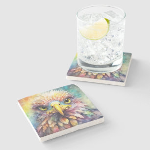 Porta-copo De Pedra Arco-Íris Aves Águia 1