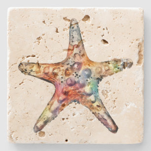 Porta-copo De Pedra Arco-íris da estrela do mar