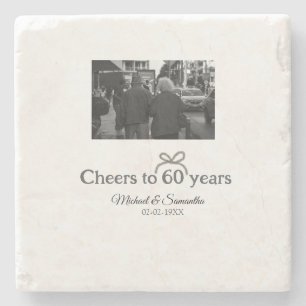 Porta-copo De Pedra arco ouro aplaude casamento de 60 anos