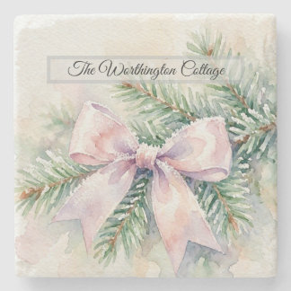 Porta-copo De Pedra Arco Rosa Pastel Coquette Árvore Pinheiro Natal Aq