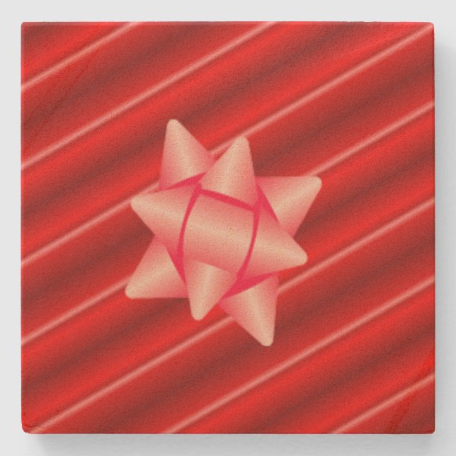 Porta-copo De Pedra Arco Vermelho Natal (Frente)