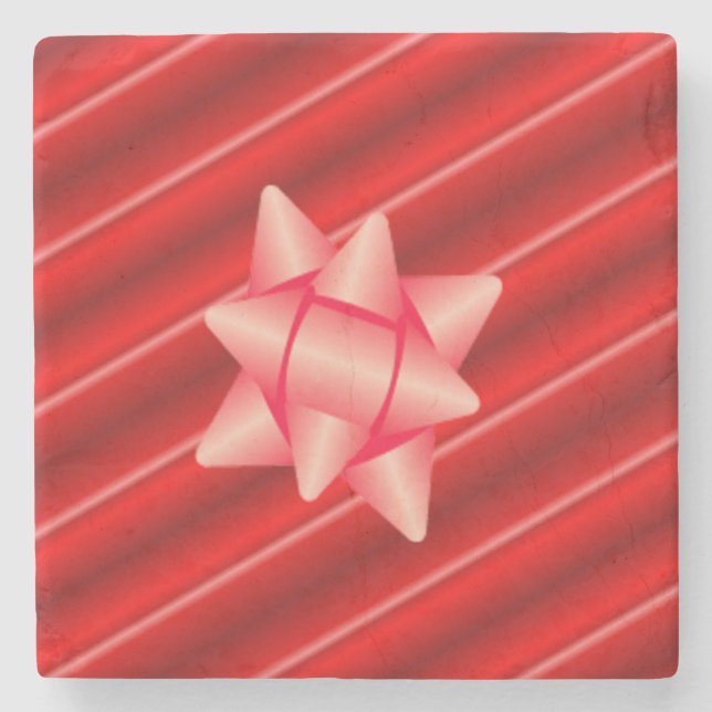 Porta-copo De Pedra Arco Vermelho Natal (Frente)