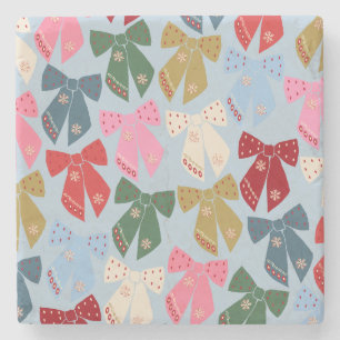 Porta-copo De Pedra Arcos de Natal Azul