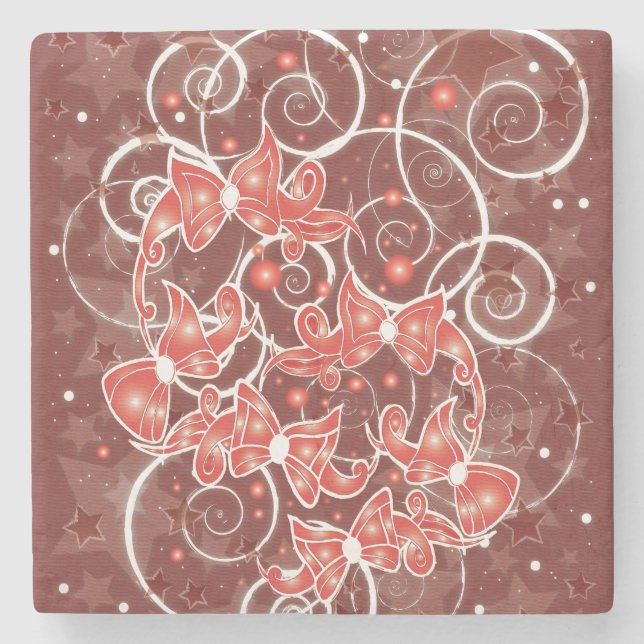 Porta-copo De Pedra Arcos e estrelas de Natal elegantes e bonitos (Frente)