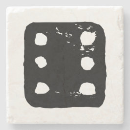 Porta-copo De Pedra Arroz Preto e Branco 6 Linocuto Russo