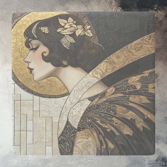 Porta-copo De Pedra Art Deco Beauty (Criador carregado)