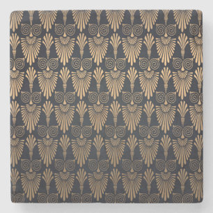 Porta-copo De Pedra Art Deco Black Dourado: Retro.