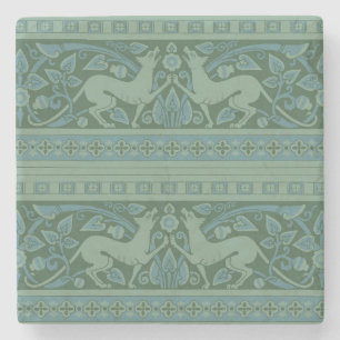 Porta-copo De Pedra Art Deco Nouveau Dog Nature Botânico: Padrão